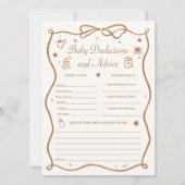 Coffee Baby Shower Predicitons Game Card Kaart (Voorkant)