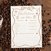 Coffee Baby Shower Predicitons Game Card Kaart