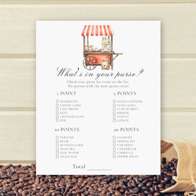 Coffee baby shower - What's in your purse game (Creator heeft geüpload)
