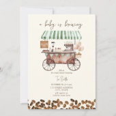 Coffee Baby zet groen neutraal Baby shower Kaart (Voorkant)