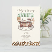 Coffee Baby zet groen neutraal Baby shower Kaart (Staand voorkant)