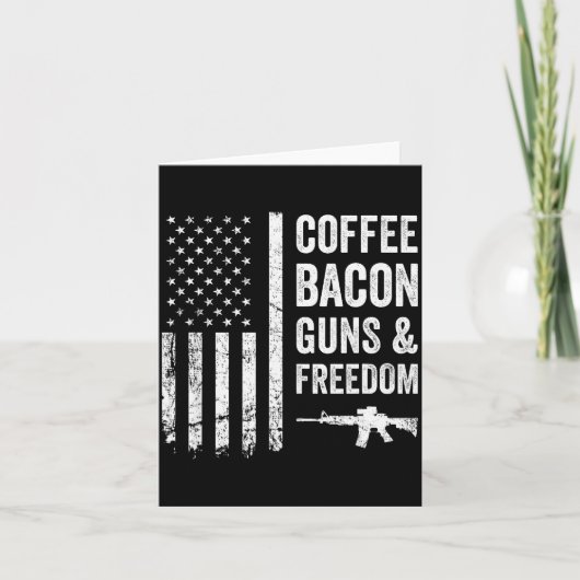Coffee Bacon Guns & Dom - Bbq Grill Funny Gun Kaart (Voorkant)