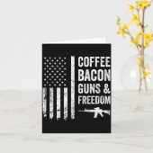 Coffee Bacon Guns & Dom - Bbq Grill Funny Gun Kaart (Gele Bloem)