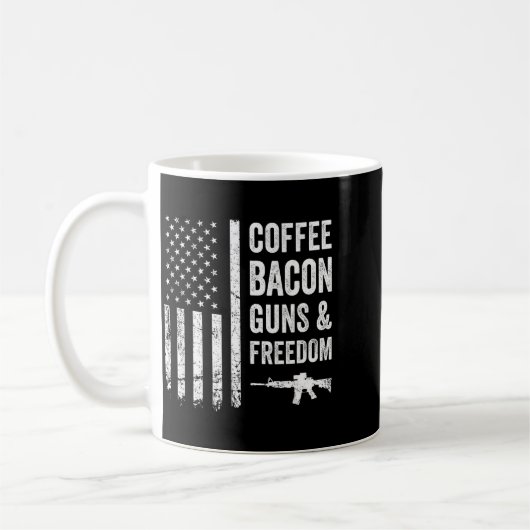 Coffee Bacon Guns &amp; Dom - Bbq Grill Funny Gun  Koffiemok (Links)