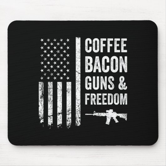 Coffee Bacon Guns & Dom - Bbq Grill Funny Gun Muismat (Voorkant)