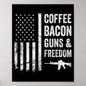 Coffee Bacon Guns & Dom - Bbq Grill Funny Gun Poster (Voorkant)