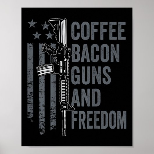 Coffee Bacon Pistolen & amp; Freedom - BBQ Grill P Poster (Voorkant)