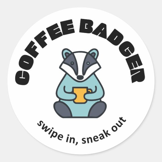 Coffee Badger Sticker (Voorkant)
