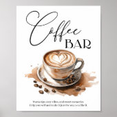 Coffee Bar Bridal Baby Wedding Shower Poster (Voorkant)