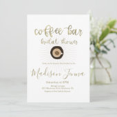 Coffee Bar Bruiloftsborrel Gouden Schrift Kaart (Staand voorkant)