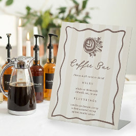 Coffee Bar, Cafe Drink Menu Sign Reclamebord Met Voetstuk