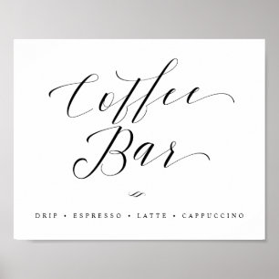 Coffee Bar Chic Bruidsfeest of Trouwbord Poster