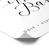 Coffee Bar Chic Bruilofts- of Trouwfeestbord Poster (Hoek)