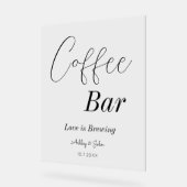 Coffee Bar Huwelijk Bruidsfeest   Acryl Bord (Hoek)