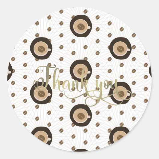 Coffee Bar Latte Bruiloft Feest Folie Script Ronde Sticker (Voorkant)