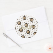 Coffee Bar Latte Bruiloft Feest Folie Script Ronde Sticker (Envelop)