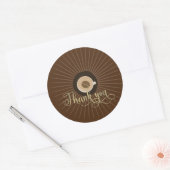 Coffee Bar Latte Bruiloftsfeest Folie Script Ronde Sticker (Envelop)