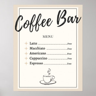 Coffee Bar Poster/Print (Ongekaderd) - 40x50cm Poster
