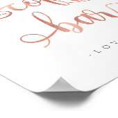 "Coffee Bar" Roos goud Calligrafie Weddenschap Poster (Hoek)