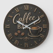Coffee Bar Rustic Coffee Lover Station Gift Grote Klok (Voorkant)