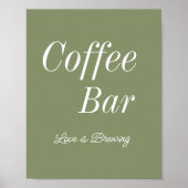 Coffee Bar Salie Groene Trouw Bruiloft  Poster (Voorkant)