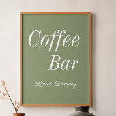 Coffee Bar Salie Groene Trouw Bruiloft  Poster