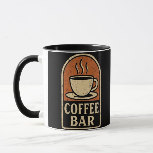 Coffee Bar Sign –  Grunge Café Quote Mok (Links)
