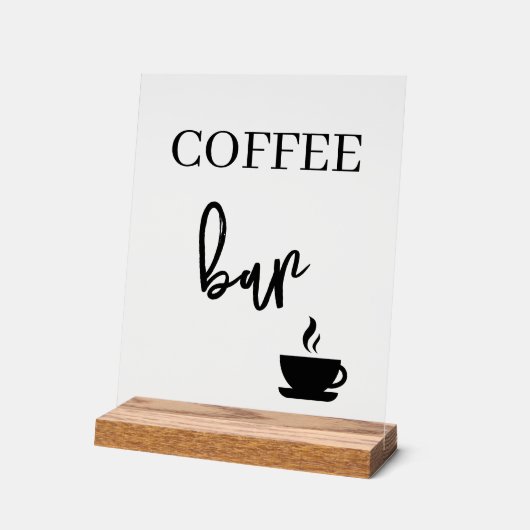 Coffee bar wedding Acrylic sign Acryl Bord (Hoek)