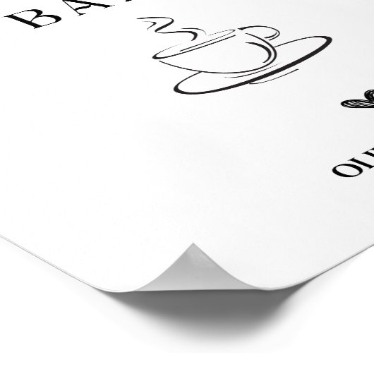 Coffee Bar Wedding Script Sign Poster (Hoek)
