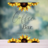 Coffee Bar Zonnebloem bruiloft Vrijgezellenfeest Acryl Bord (Neutraal)