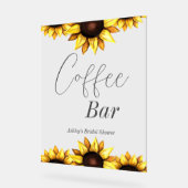 Coffee Bar Zonnebloem bruiloft Vrijgezellenfeest Acryl Bord (Hoek)