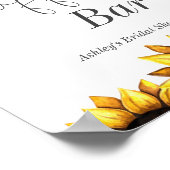 Coffee Bar Zonnebloem bruiloft Vrijgezellenfeest Poster (Hoek)