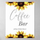 Coffee Bar Zonnebloem bruiloft Vrijgezellenfeest Poster (Voorkant)