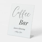Coffee Bar Zwart Witte Trouwfeest Bruiloft  Reclamebord Met Voetstuk (Voorkant)