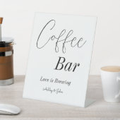 Coffee Bar Zwart Witte Trouwfeest Bruiloft  Reclamebord Met Voetstuk (Insitu)