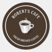 Coffee Barista Cafe Custom 1.5 Ronde Sticker (Voorkant)