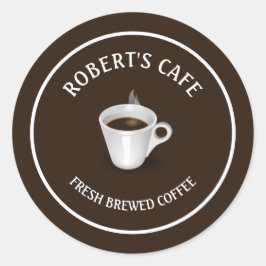 Coffee Barista Cafe Custom 3" Ronde Sticker