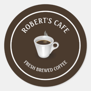 Coffee Barista Cafe Custom 3" Ronde Sticker