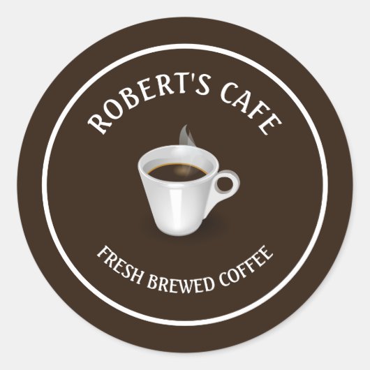 Coffee Barista Cafe Custom 3" Ronde Sticker (Voorkant)