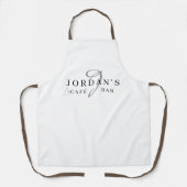Coffee Barista Cafe Custom White Long Apron Schort (Voorkant)