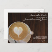 Coffee Barrista Cafe Latte Wedding Save the Date Aankondigingskaart (Voorkant / Achterkant)