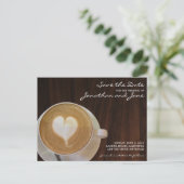 Coffee Barrista Cafe Latte Wedding Save the Date Aankondigingskaart (Staand voorkant)