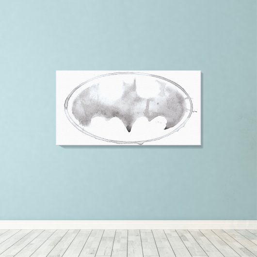 Coffee Bat Symbool - Grijs Canvas Afdruk (Insitu (Houten vloer))
