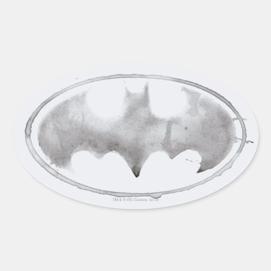 Coffee Bat Symbool - Grijs Ovale Sticker (Voorkant)