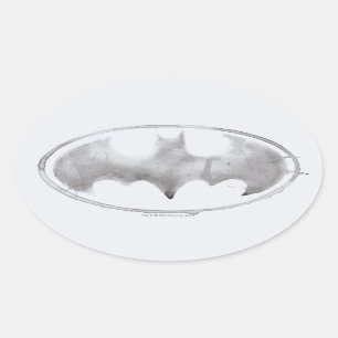 Coffee Bat Symbool - Grijs Ovale Sticker