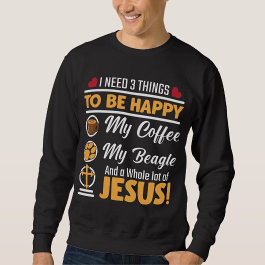 Coffee Beagle Jesus Hondenliefhebber Christelijk g Trui (Voorkant)