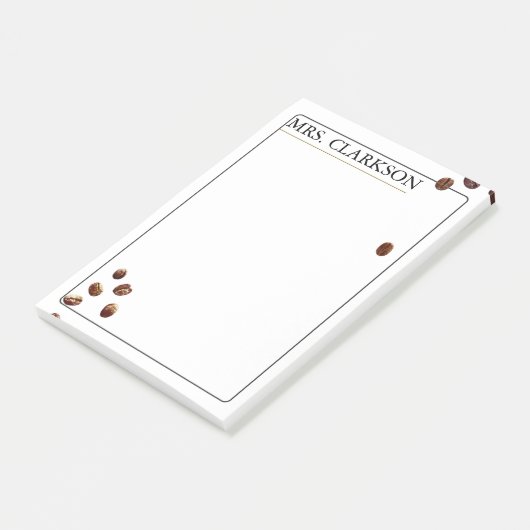 Coffee Bean Aesthetic Personalized Teacher gift Post-it® Notes (Schuin)