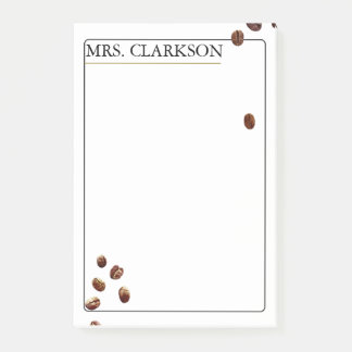 Coffee Bean Aesthetic Personalized Teacher gift Post-it® Notes