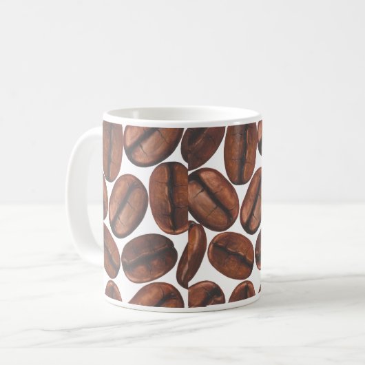 Coffee Bean Bliss Mok, Witte koffie mok (Voorkant links)