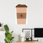 Coffee Bean Cup Poster (Thuiskantoor)